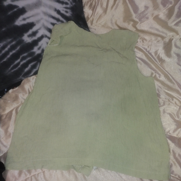 Vintage Light lime green vest blouse my Lindsey Michelle women's XL . - Picture 5 of 5